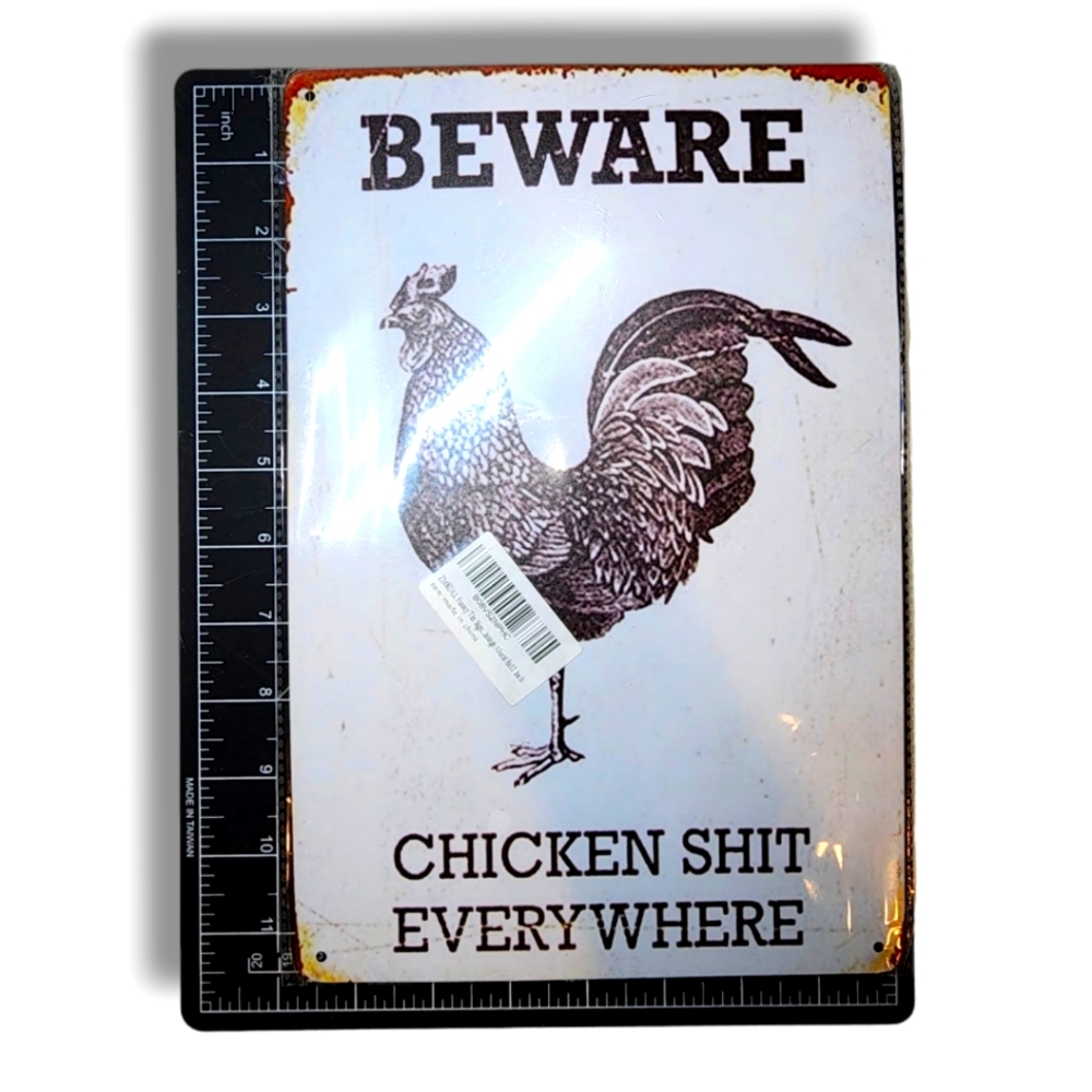 Funny Chicken Novelty Metal Tin Sign 8x12